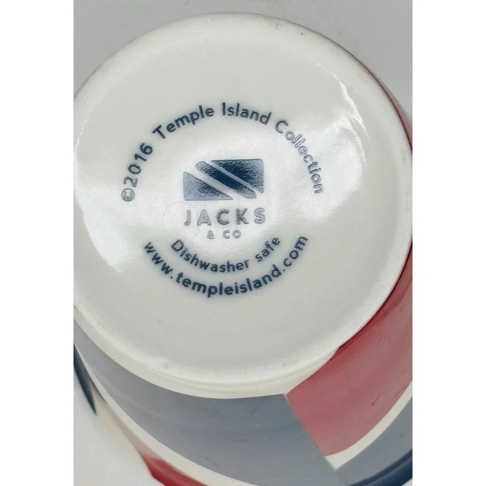 Jacks & Co Union Jack Ceramic Travel Mug Red Lid 2016 Temple Island Dishwasher